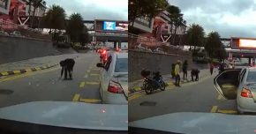 orang awam tolong rider kutip duit atas jalan