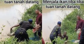 individu dihalau menjala ikan di sg pahang