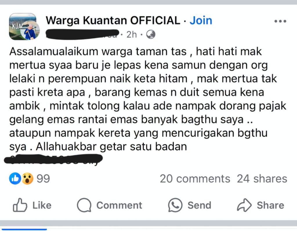 wanita buat laporan polis palsu elak bayar hutang dan sewa rumah