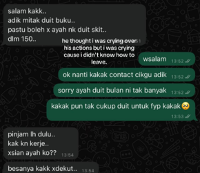 ayah minta duit anak