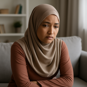wanita sedih dibandingkan dengan adik bongsu