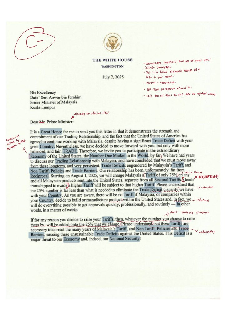 surat trump kepada pmx