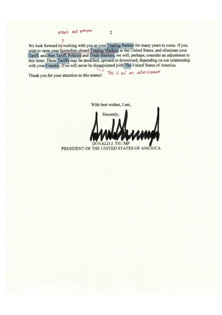 surat trump kepada pmx