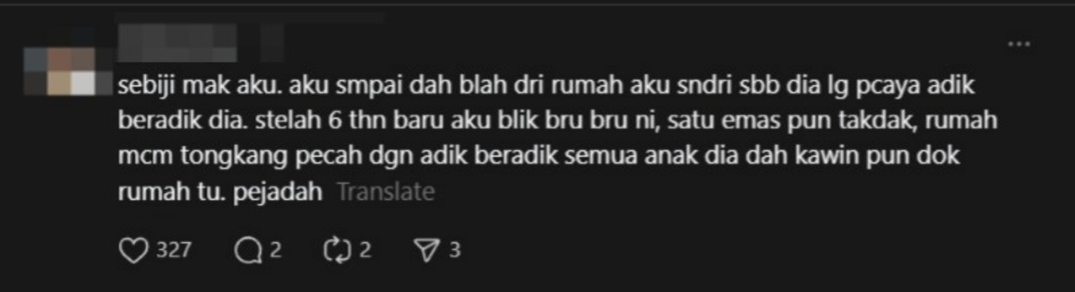 anak kesal mak habiskan duit hibah