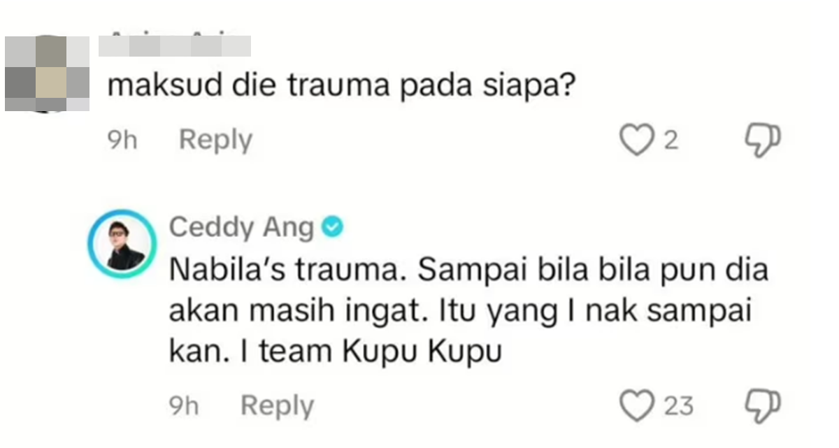 ceddy ang sokong nabila huda