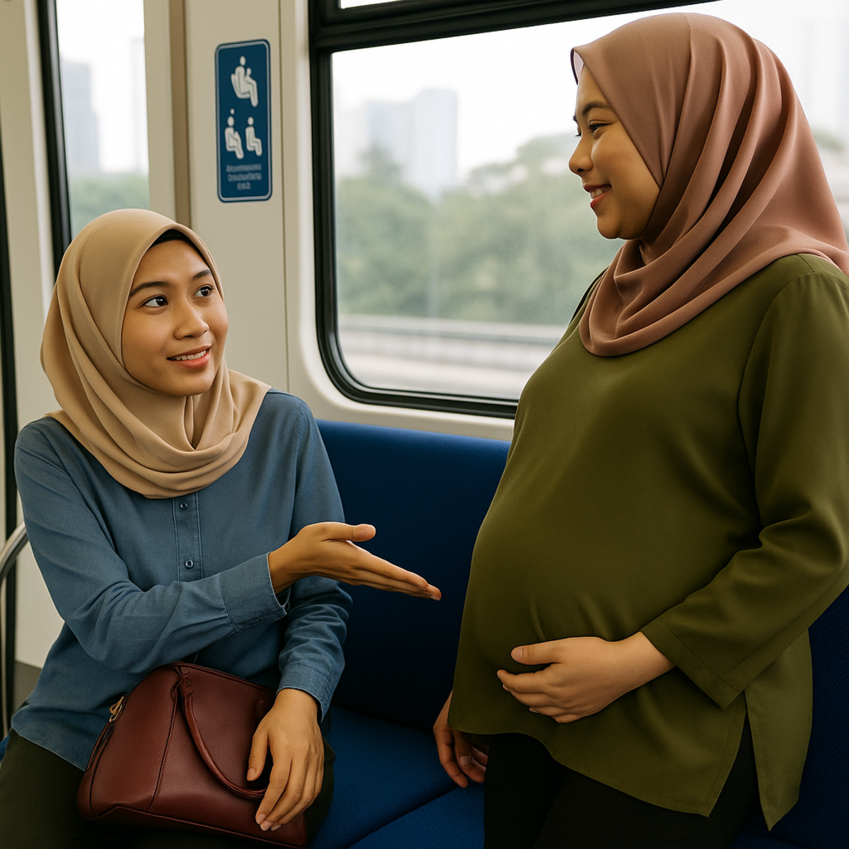 perempuan bagi seat dekat orang mengandung