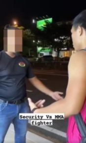 security guard ko kena pukul dengan fighter mma