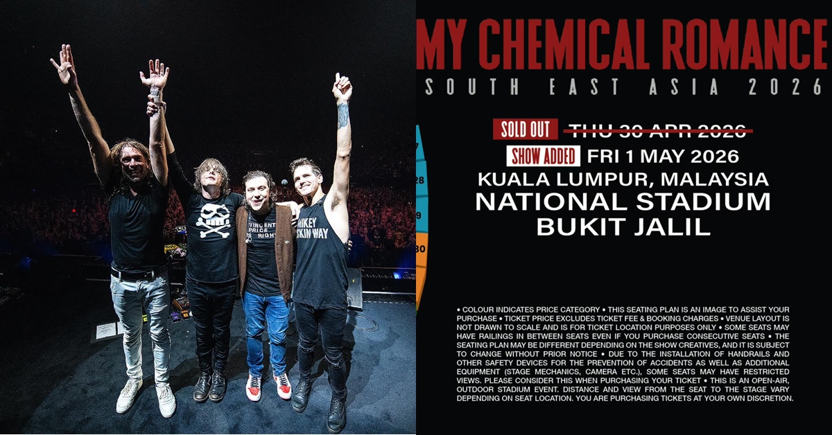 Berita Baik! My Chemical Romance Tambah Sehari Lagi Konsert Di Malaysia