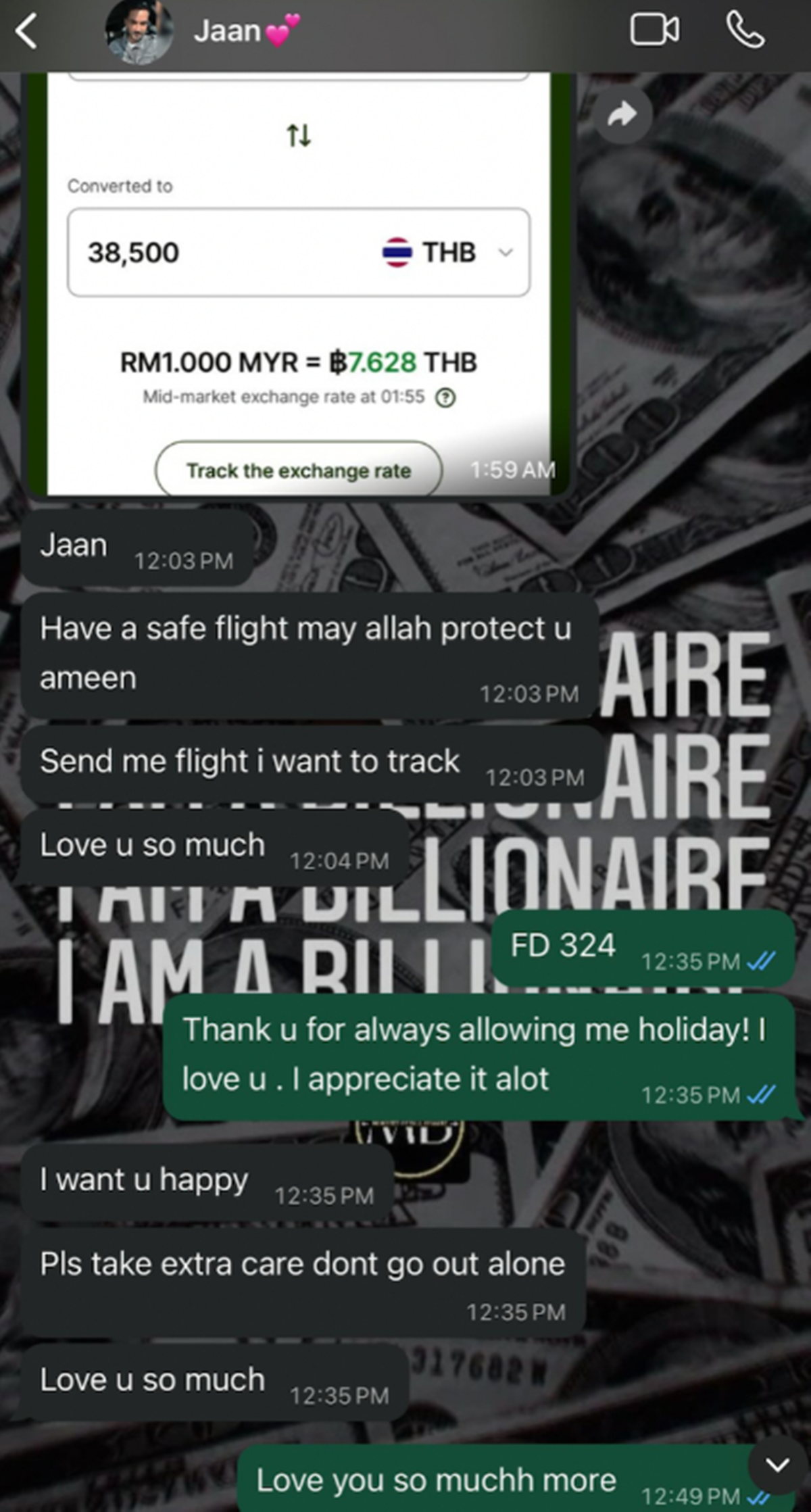 mesej Shaniena Natasya dan suami