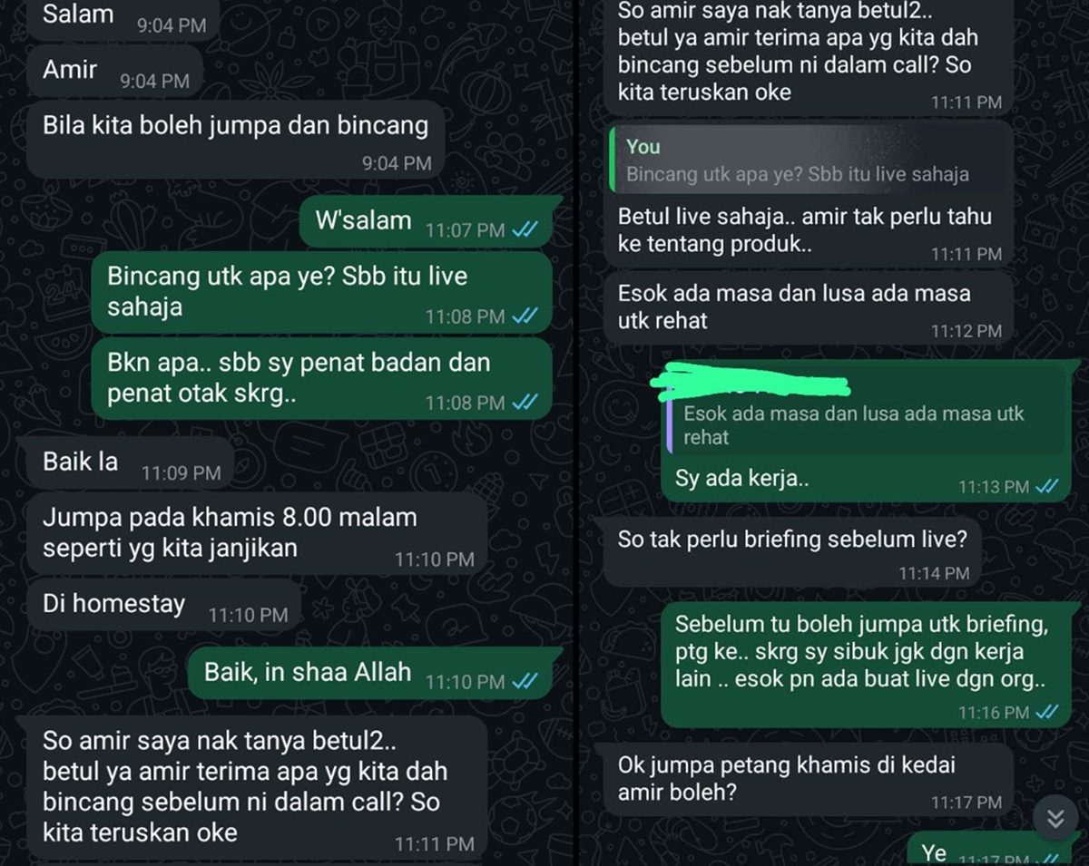 mesej amir dan ustaz tido