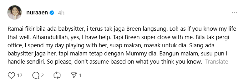 Isteri Sufi Rashid Nafi Abai Tanggungjawab Sebagai Ibu, Tegas Tetap Urus Anak Waktu Malam – “Susu Pun Saya Buatkan”