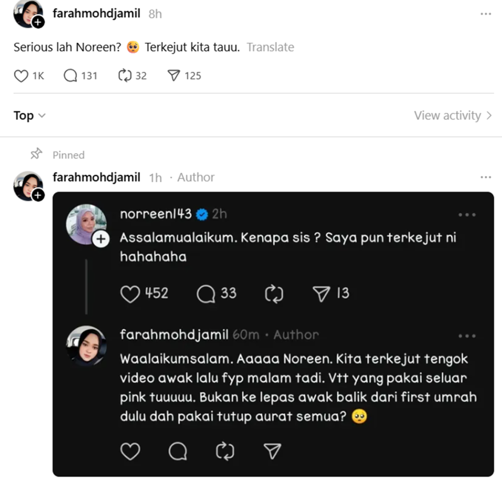 “Balik Umrah Dah Tutup Aurat Full Kan?” – Pemakaian Kurang Sopan Ditegur Tapi Netizen ‘Back Up’ Norreen
