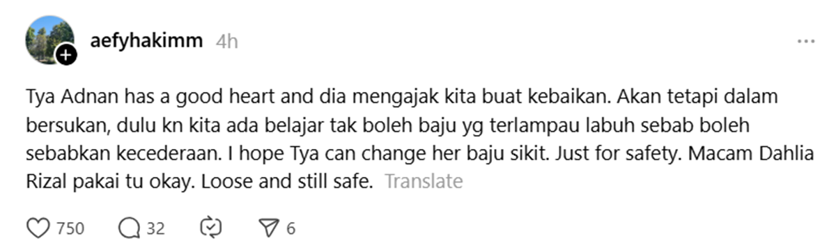 komen netizen - Tya Adnan