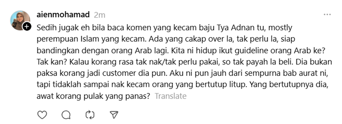komen netizen - Tya Adnan