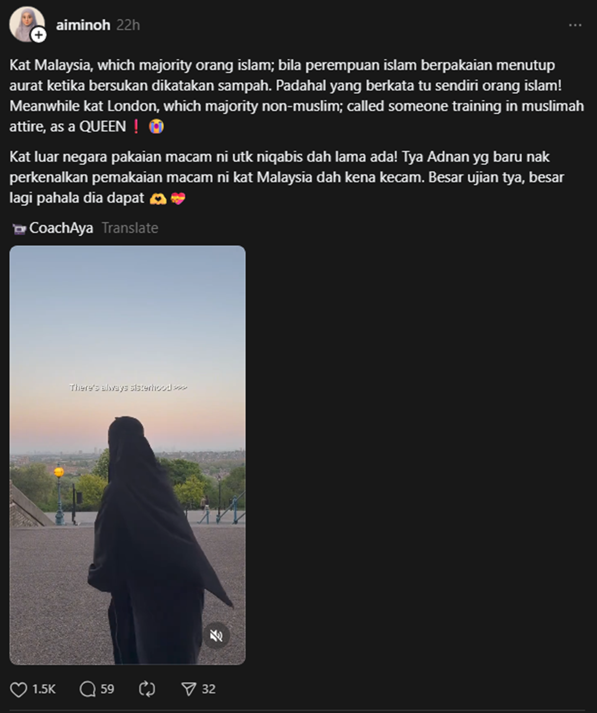 baju sukan tutup aurat tya adnan