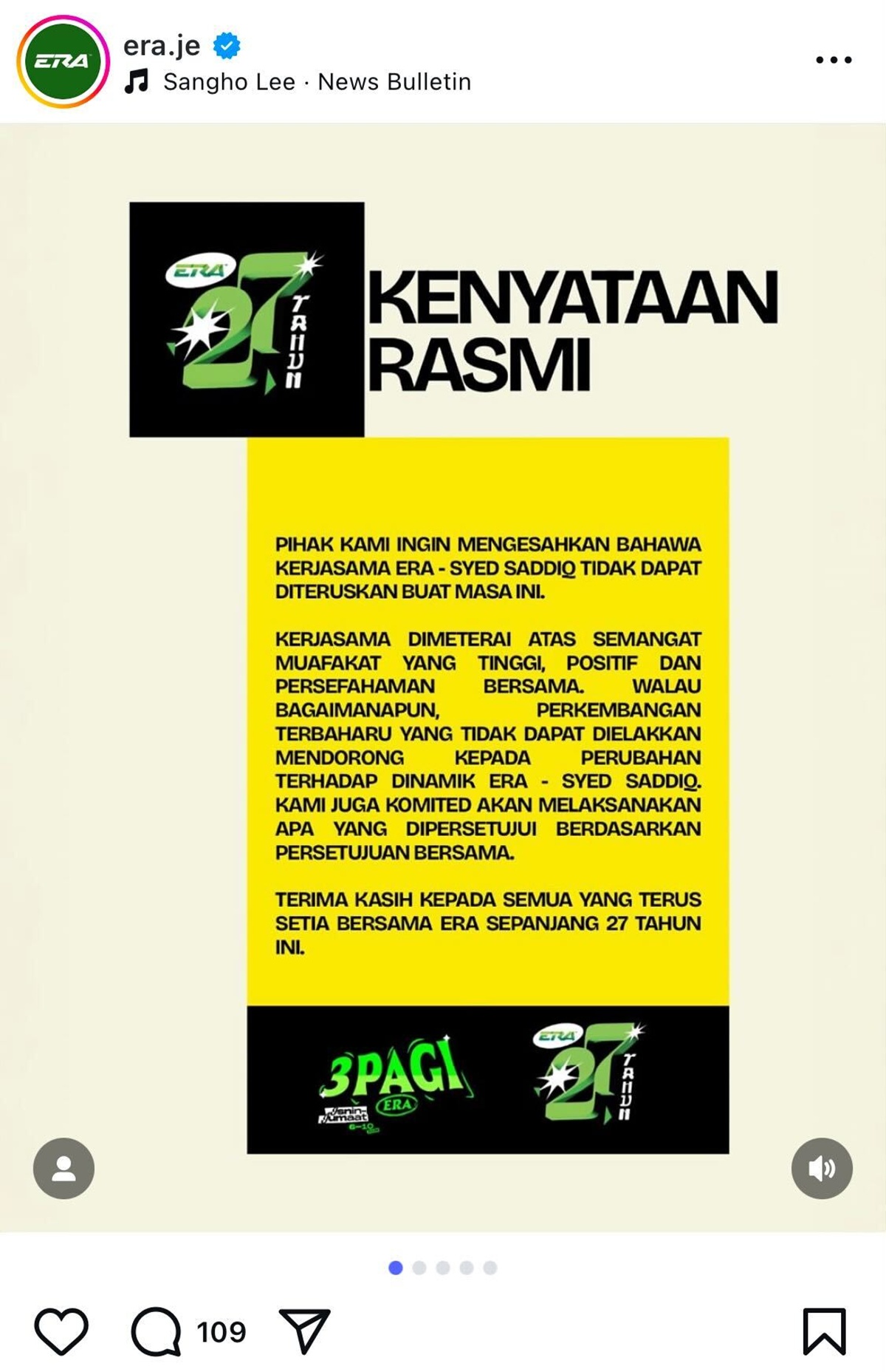 kenyataan rasmi ERA FM