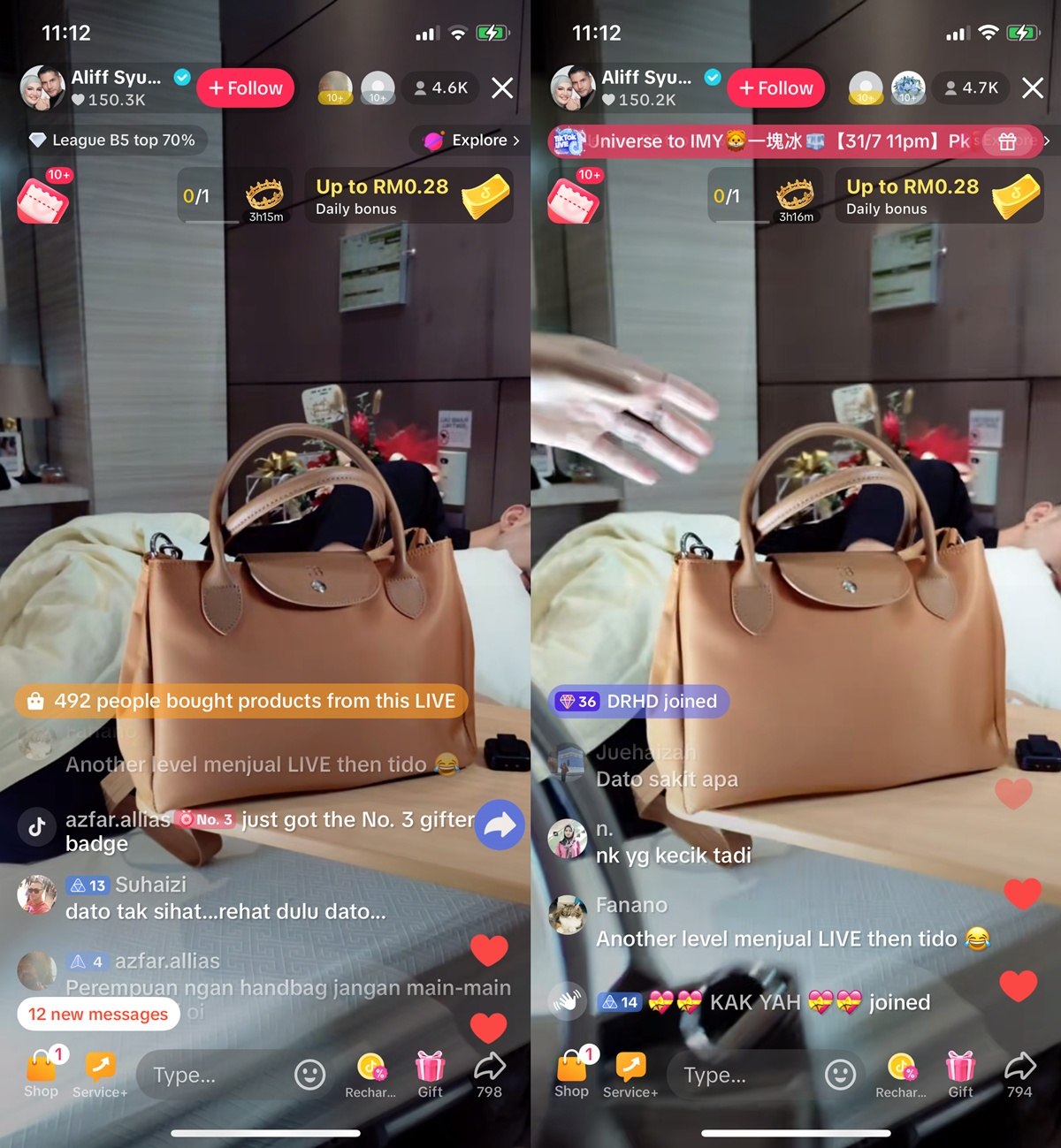 aliff syukri live di hospital