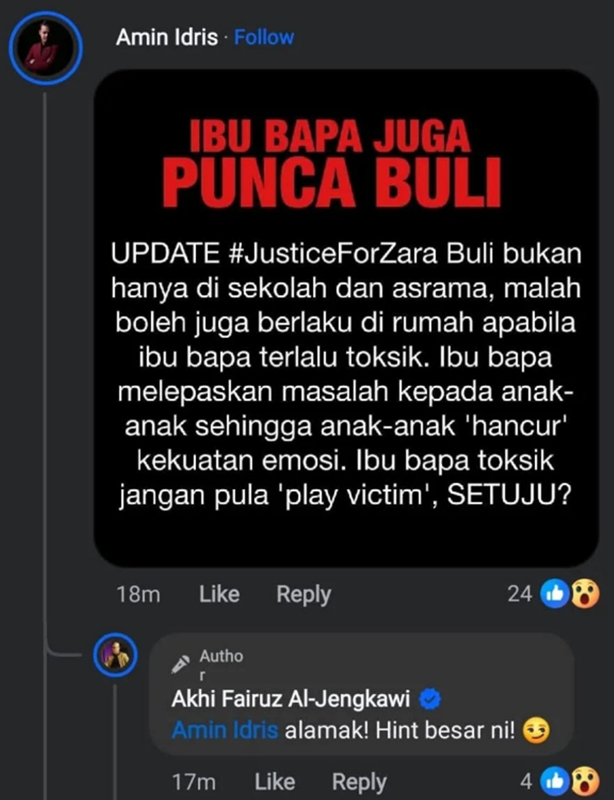 amin idris #justiceforzara