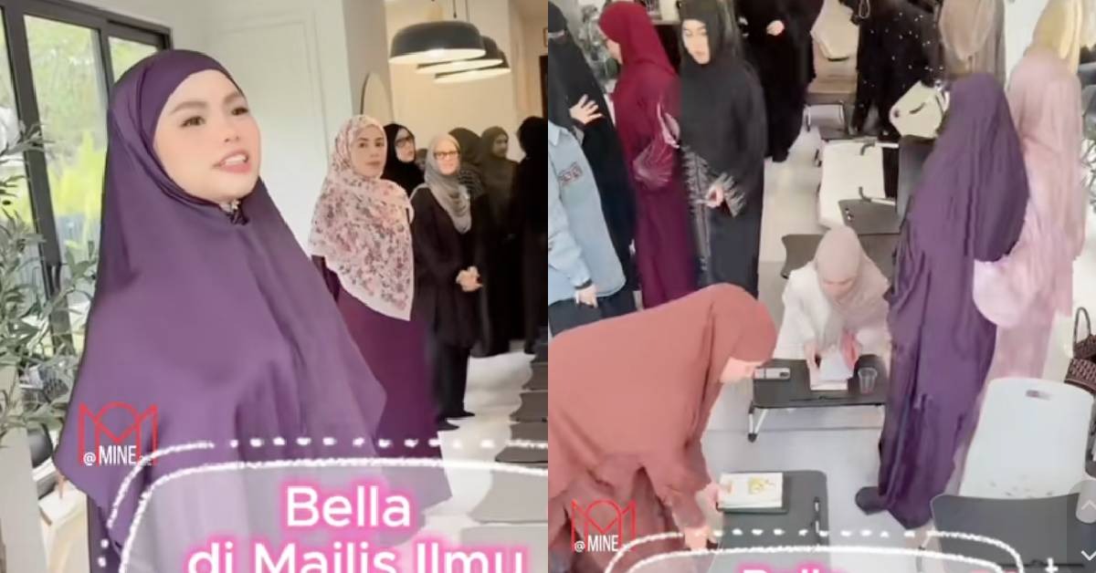 Dipeluk Neelofa & Heliza Helmi, Bella Astillah Cari Ketenangan Di Majlis Ilmu – “Supaya Tak Bertindak Ikut Perasaan, Emosi”