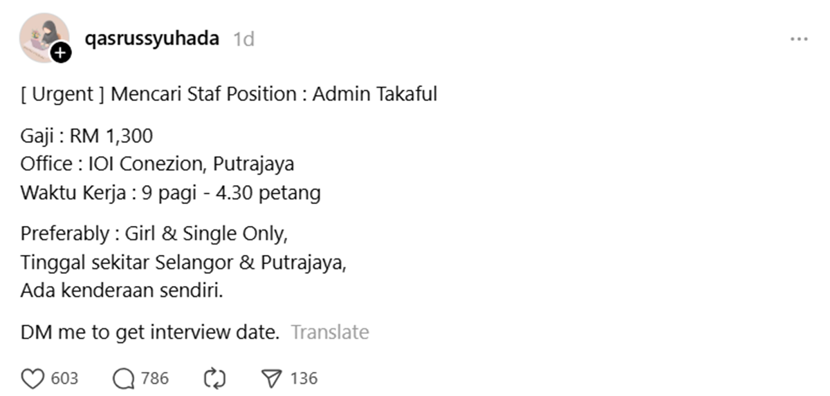gaji minimum 1.3K