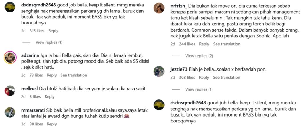 bella dikenakan