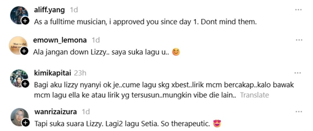 lizzy menyanyi