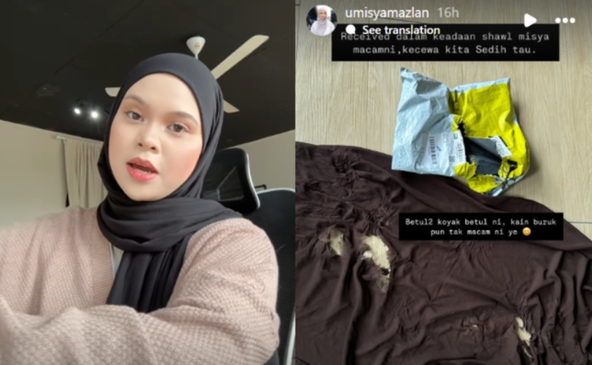 umisya mazlan customer return tudung koyak