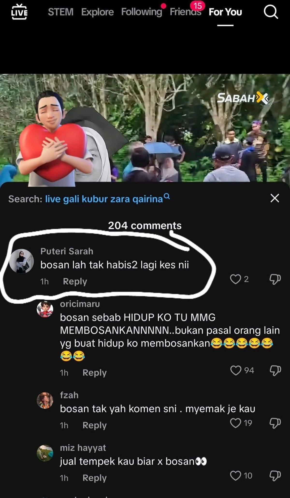 puteri sarah bosan baca kes zara qairina