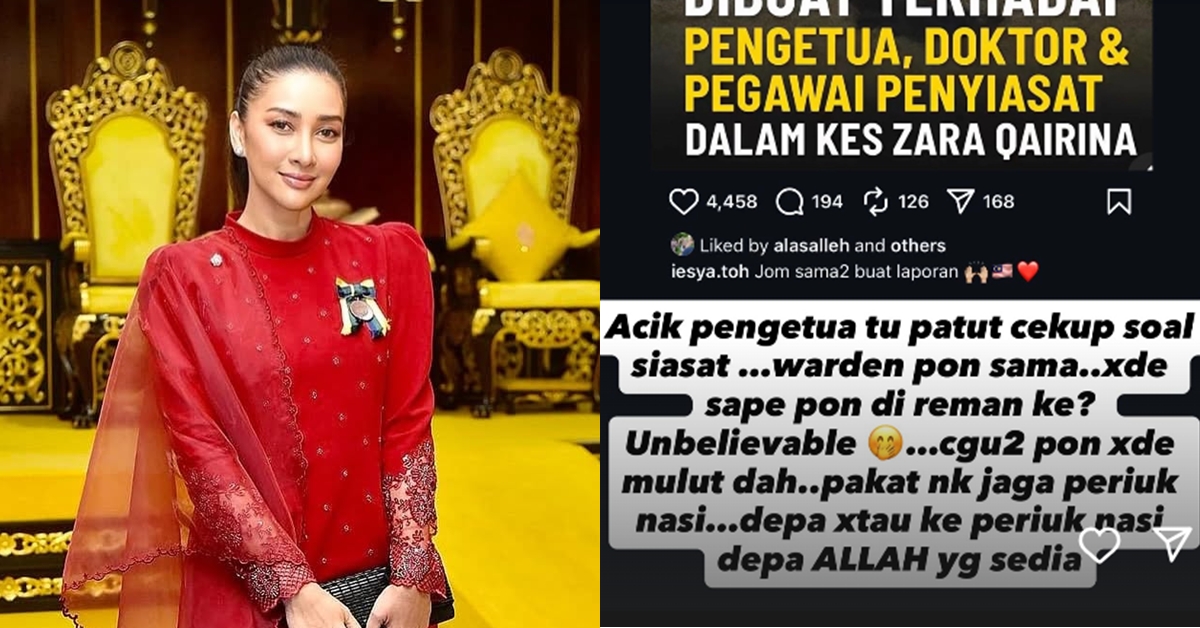 “Cekup Soal Siasat Acik Pengetua, Warden Pun Sama” – Rita Rudaini Bersuara Lantang Kes Zara