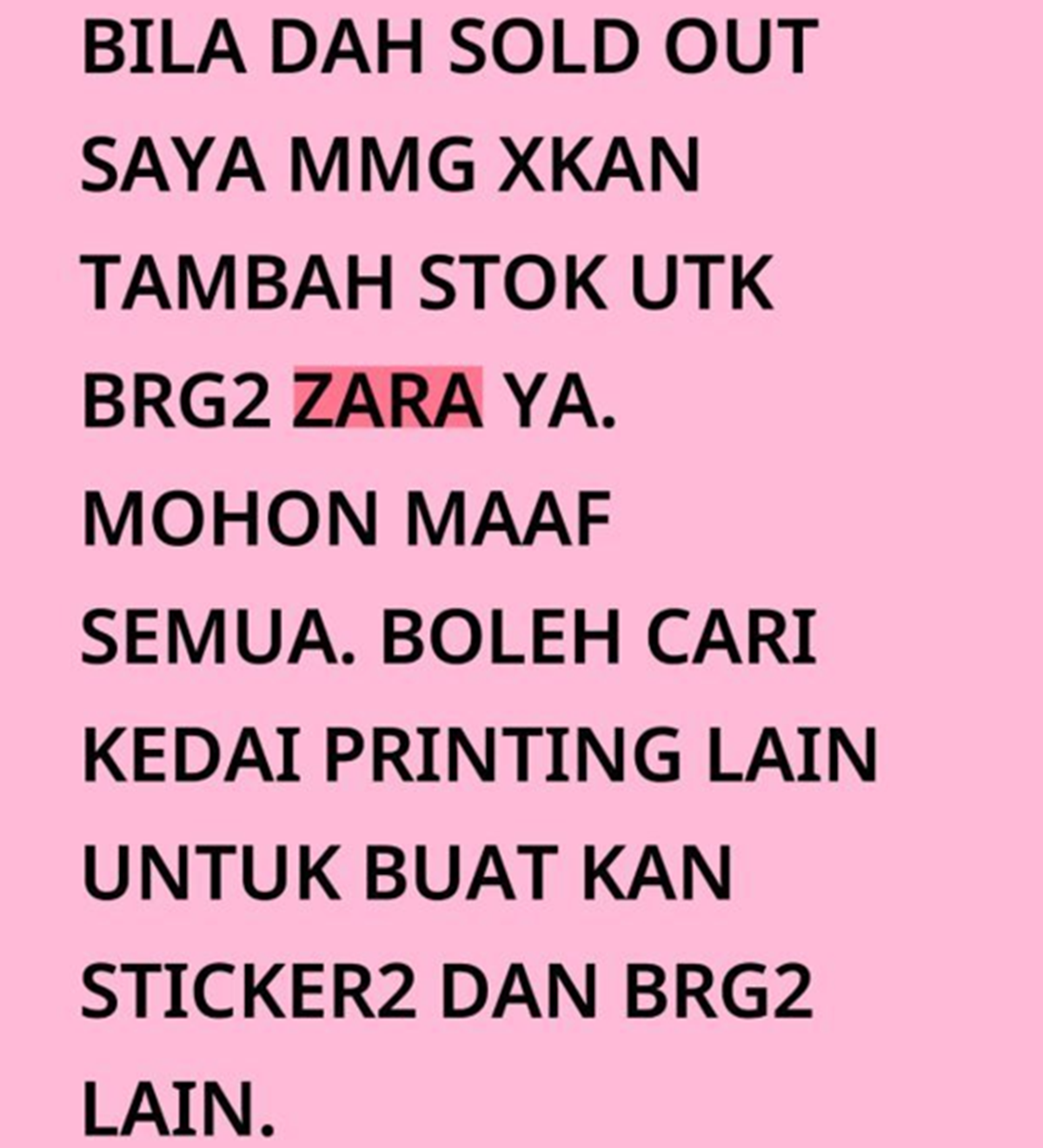 jual barang justice for zara