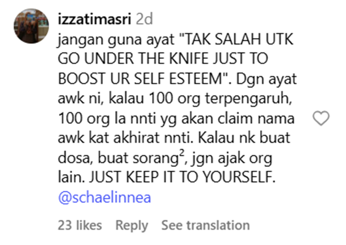 netizen kritik Scha Elinnea