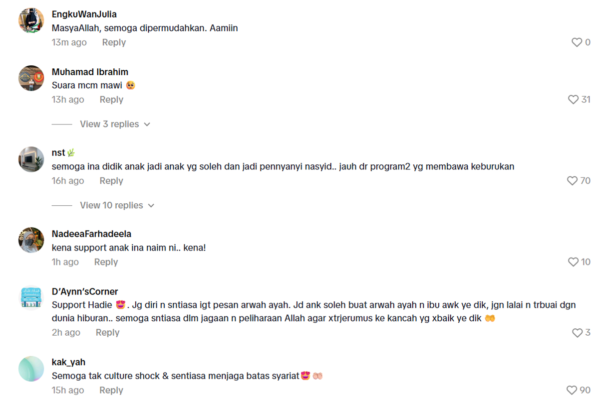 komen netizen suara anak Ina Naim