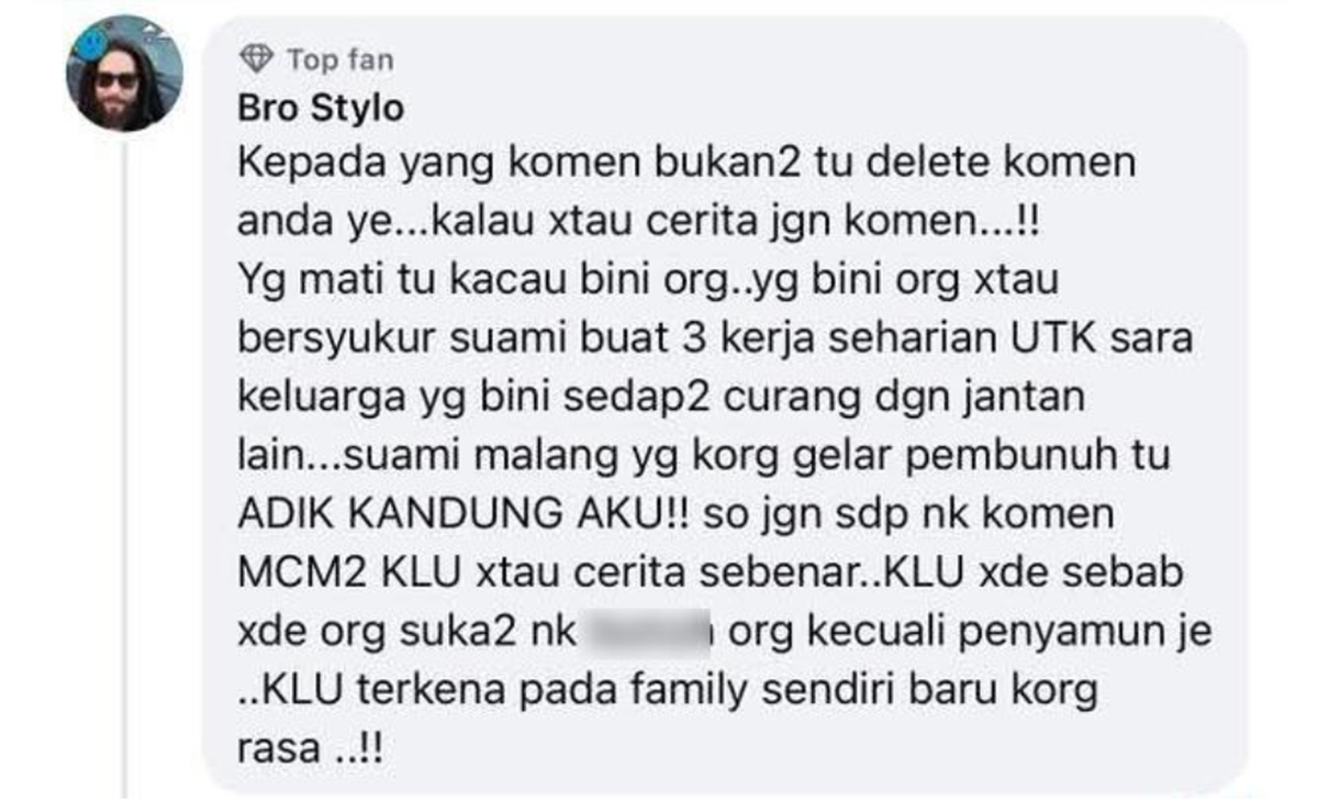 lelaki ditikam ada skandal dengan isteri suspek
