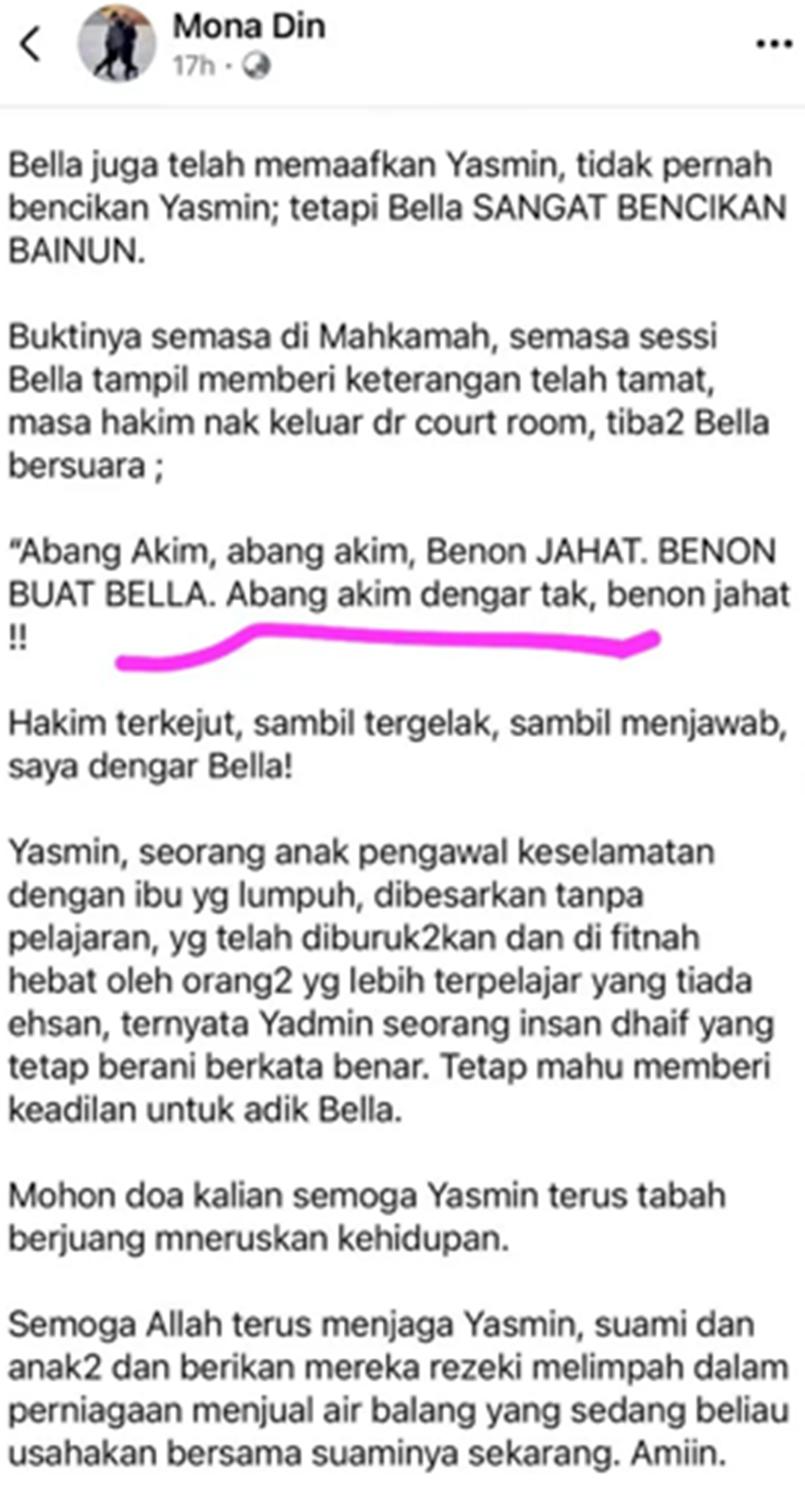 bainun jahat, bainun buat bella