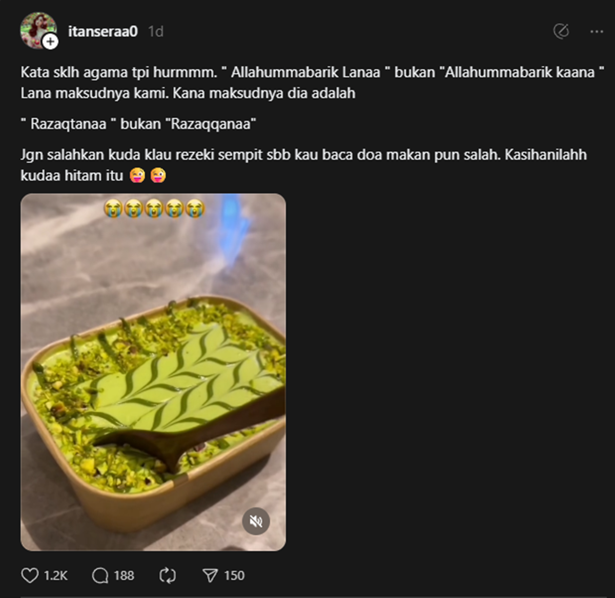 jofliam tak reti baca doa makan