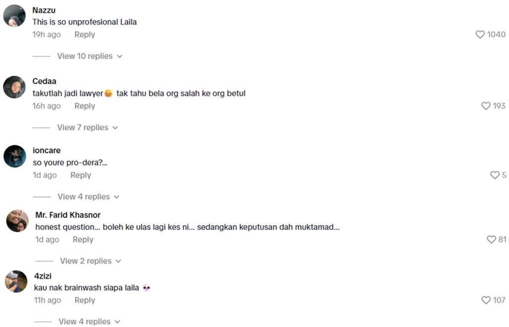 tun laila backup bainun