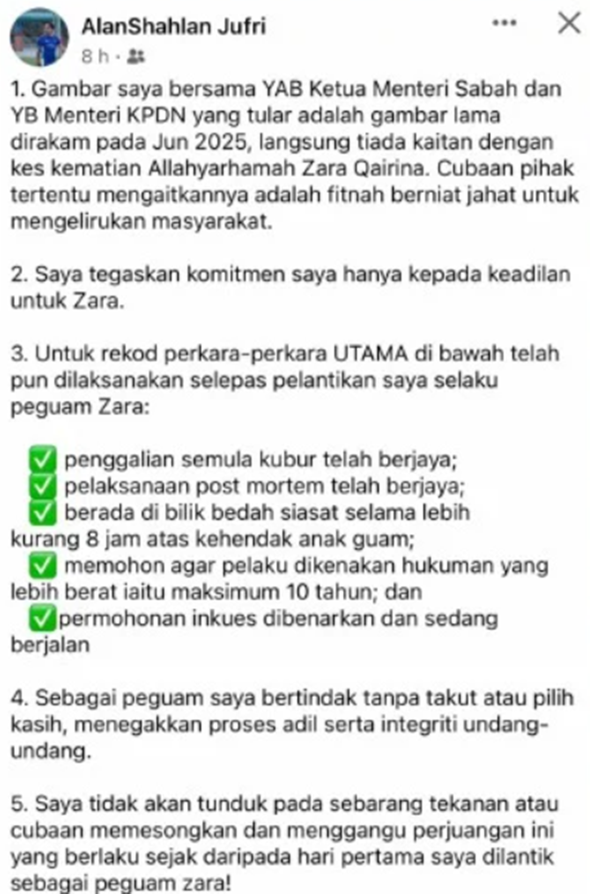 peguam zara qairina bersama datuk ram singh