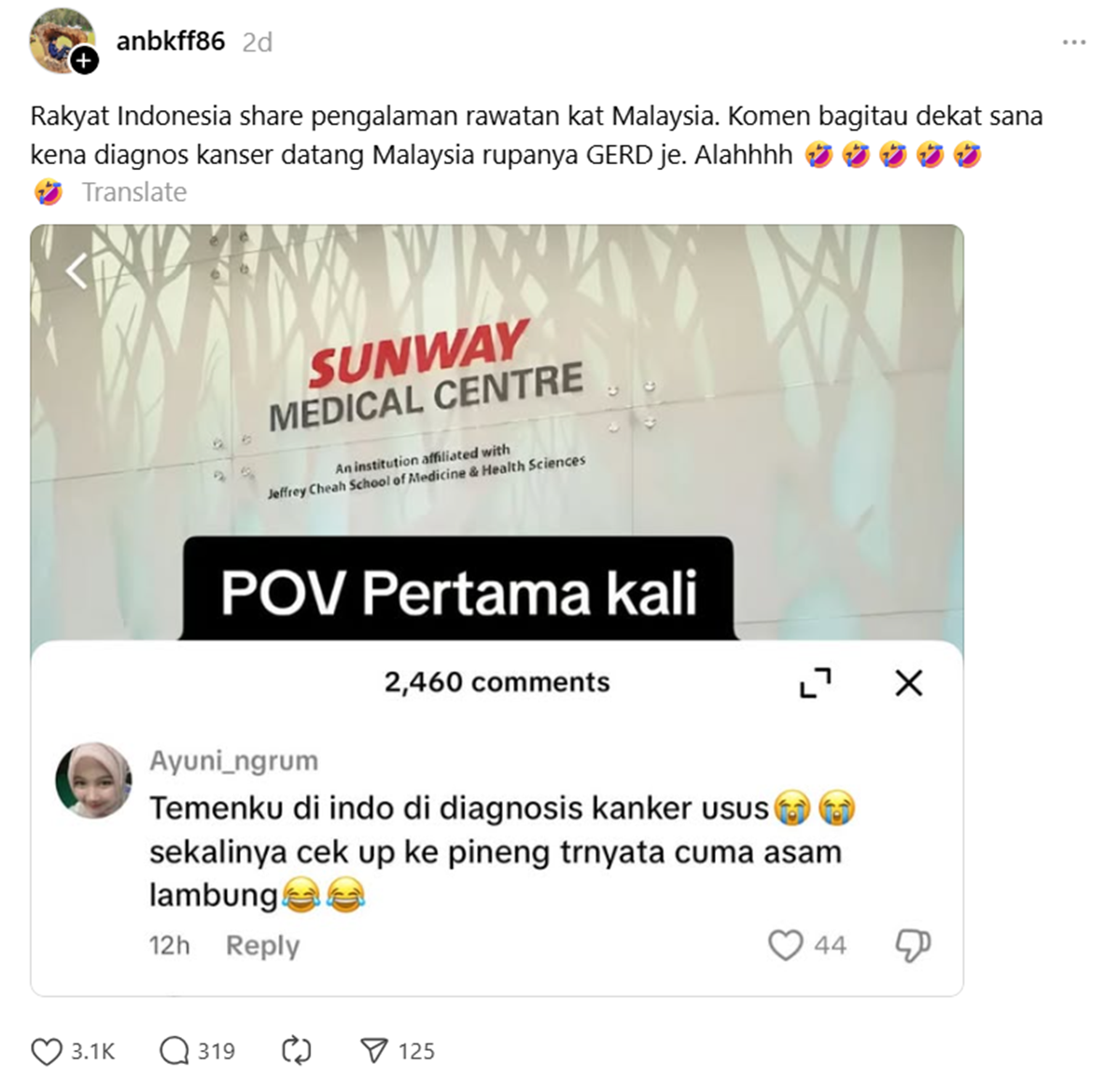 salah diagnos kanser di Indonesia