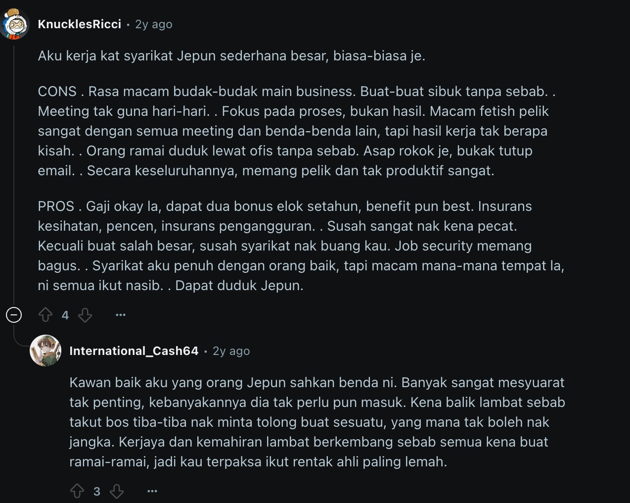 Pengalaman kerja di jepun