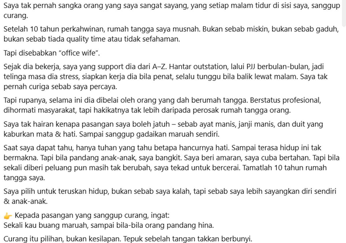 isteri curang jadi office wife