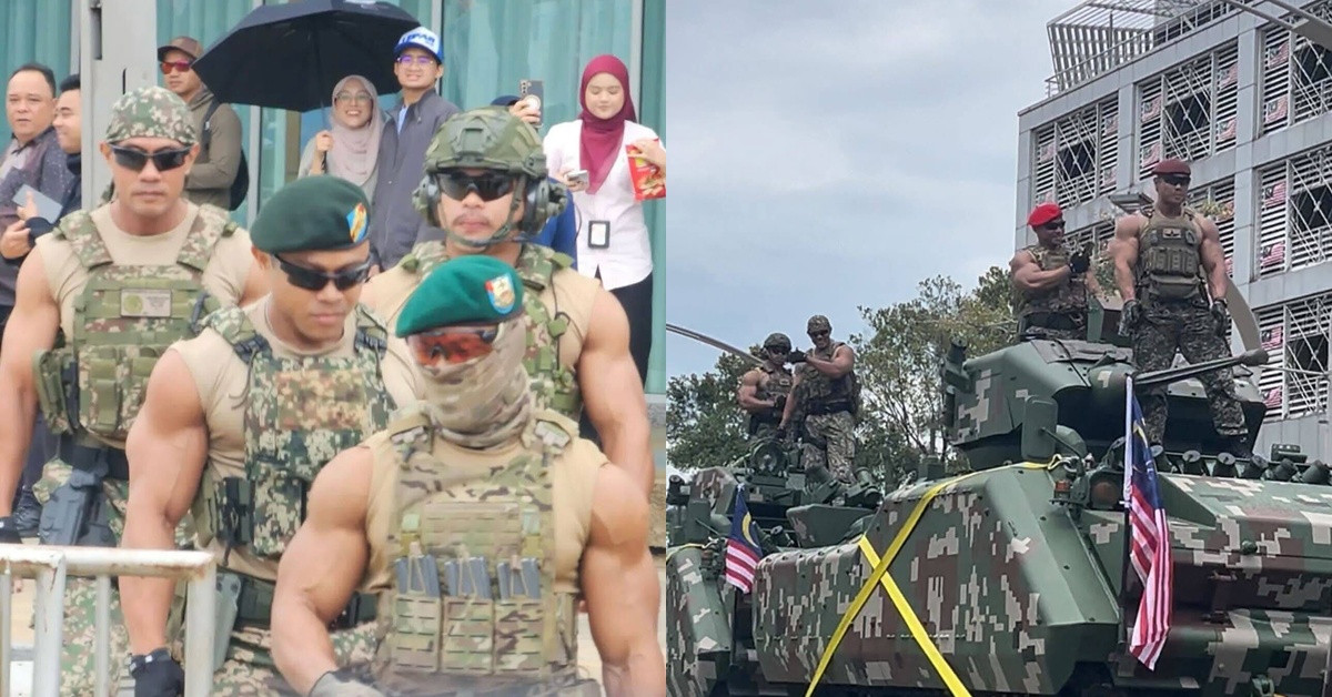 Netizen Persoal Abang Askar Tayang Badan ‘Sado’ Di Raptai Hari Kebangsaan – “Etika Pakaian Tentera Era Baru Ke?”