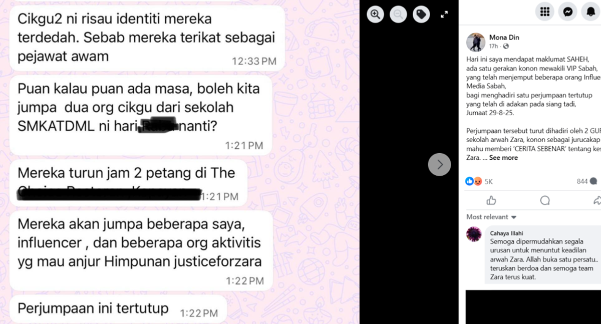 perjumpaan tertutup di sabah kes zara qairina