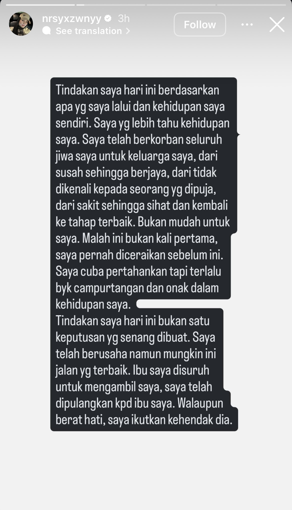 Instagram isteri faisal halim