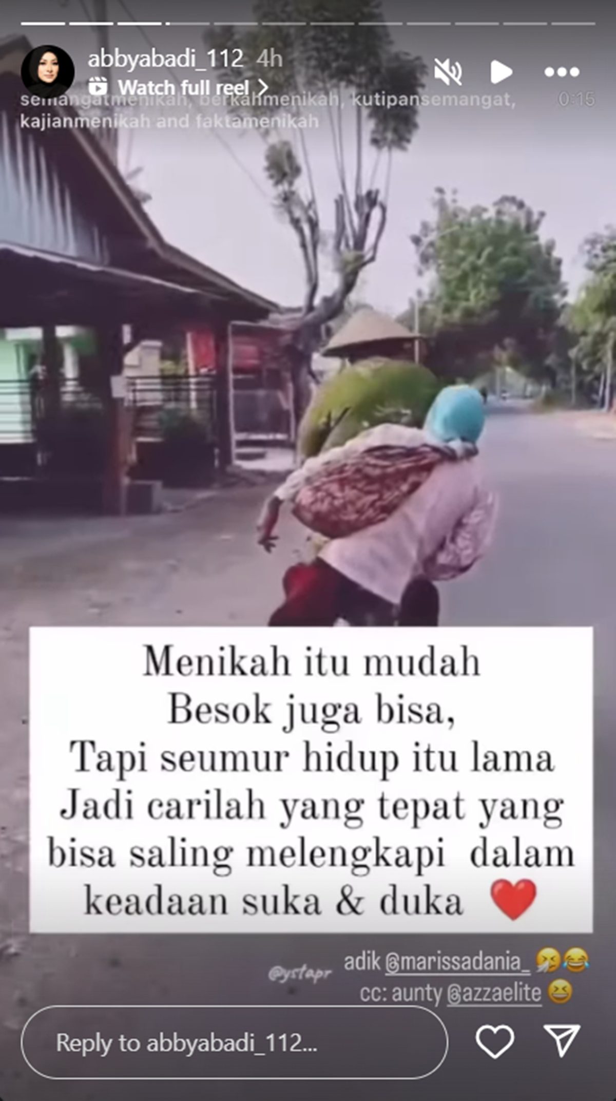 IG story Abby Abadi