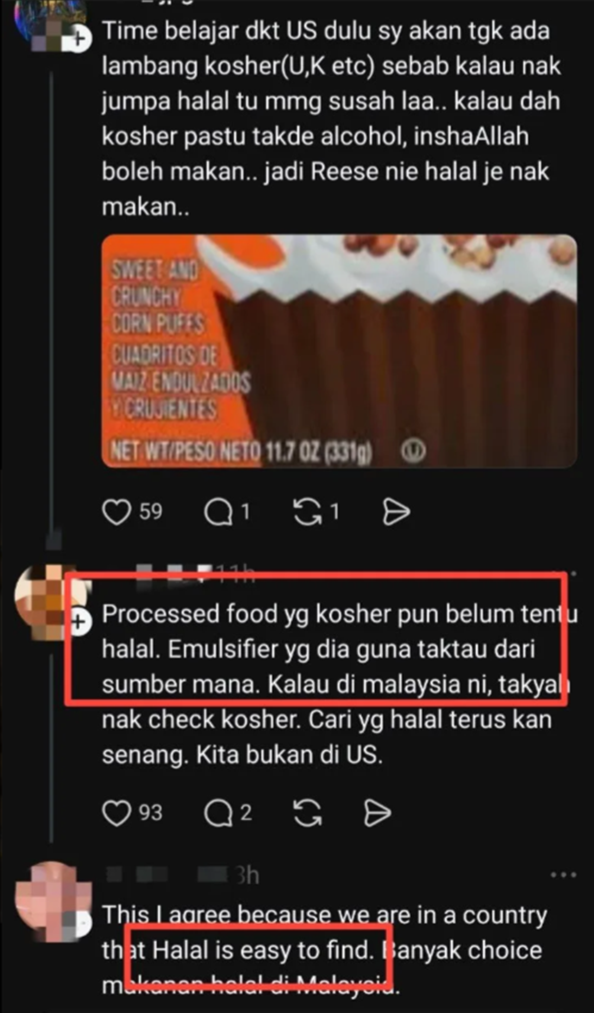 jofliam makan reese's puff tak halal