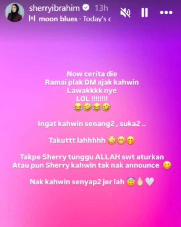 Sherry Ibrahim nak kahwin senya
