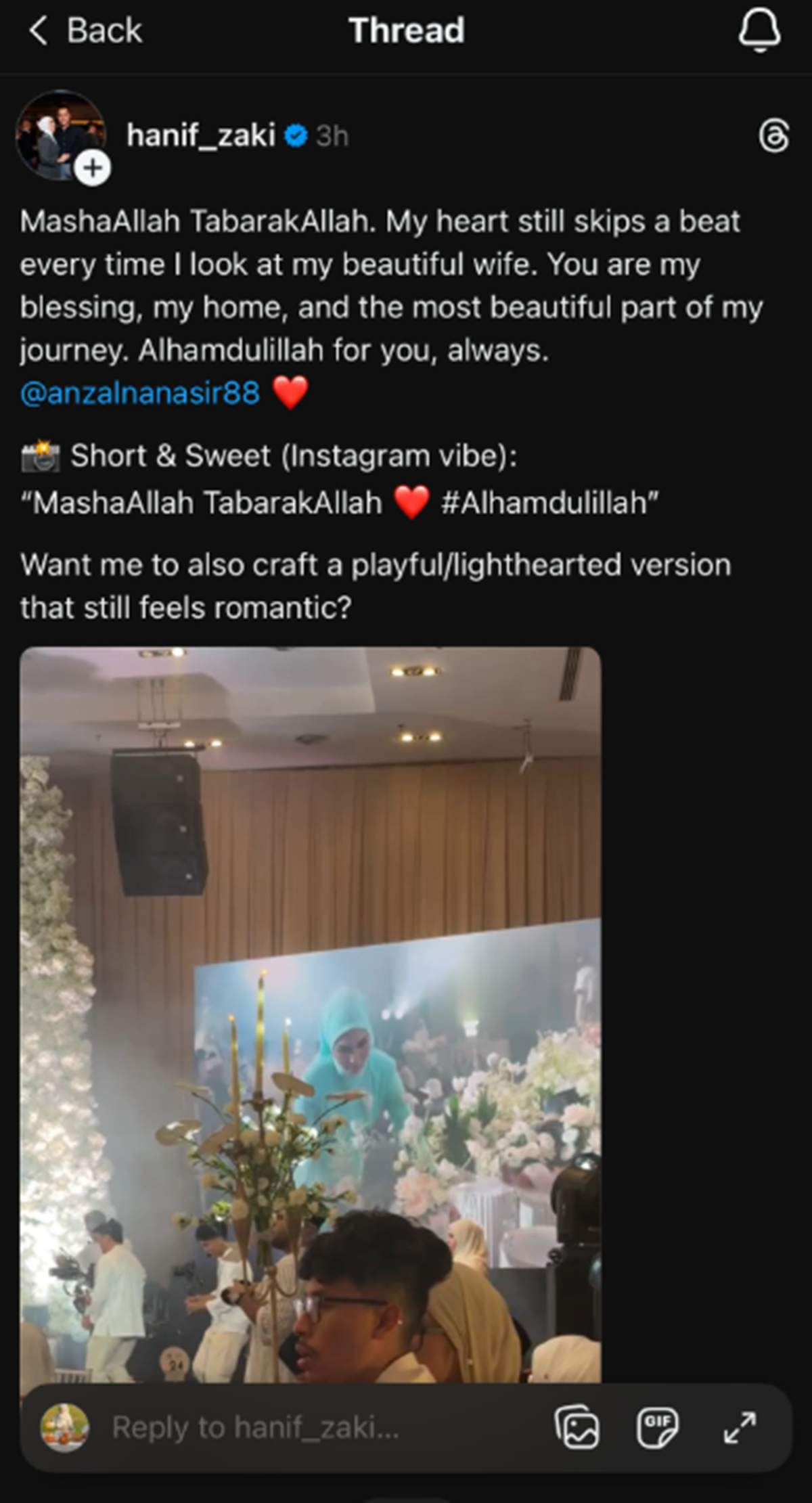 hantaran Hanif Zaki