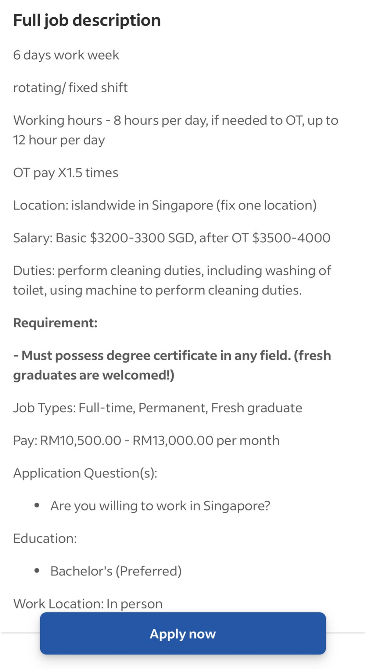 gaji cleaner sg