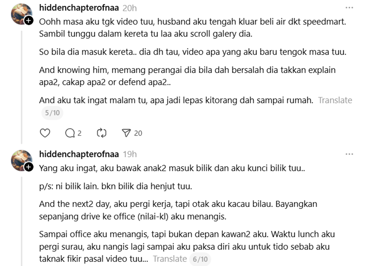wanita tengok video suami curang