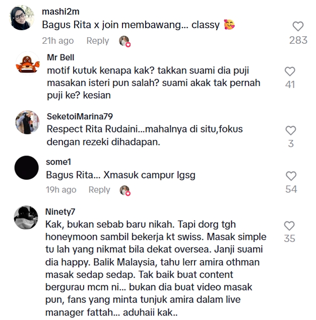 rita rudaini dipuji